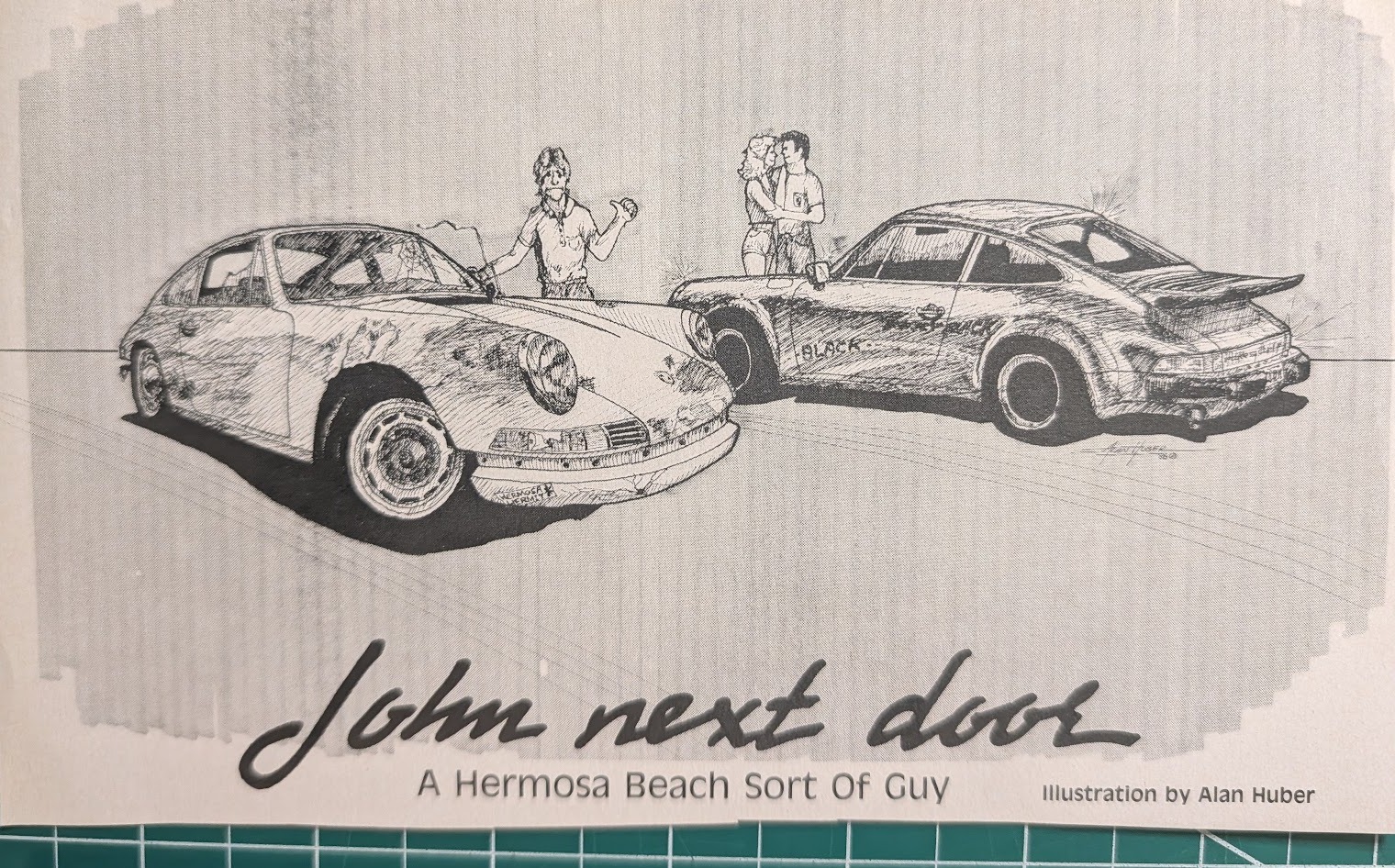 "John next door" Porsche 911 Illustration by Alan Huber (1980)