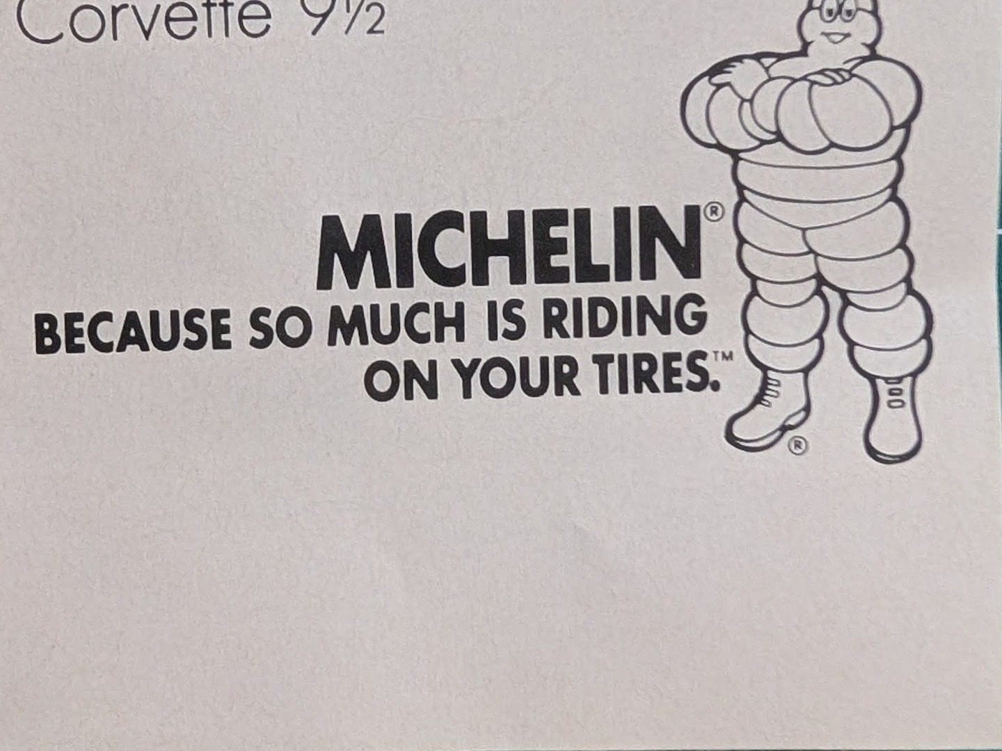 Michelin Bibendum Dealer Card — "Because so much is riding on your tires"